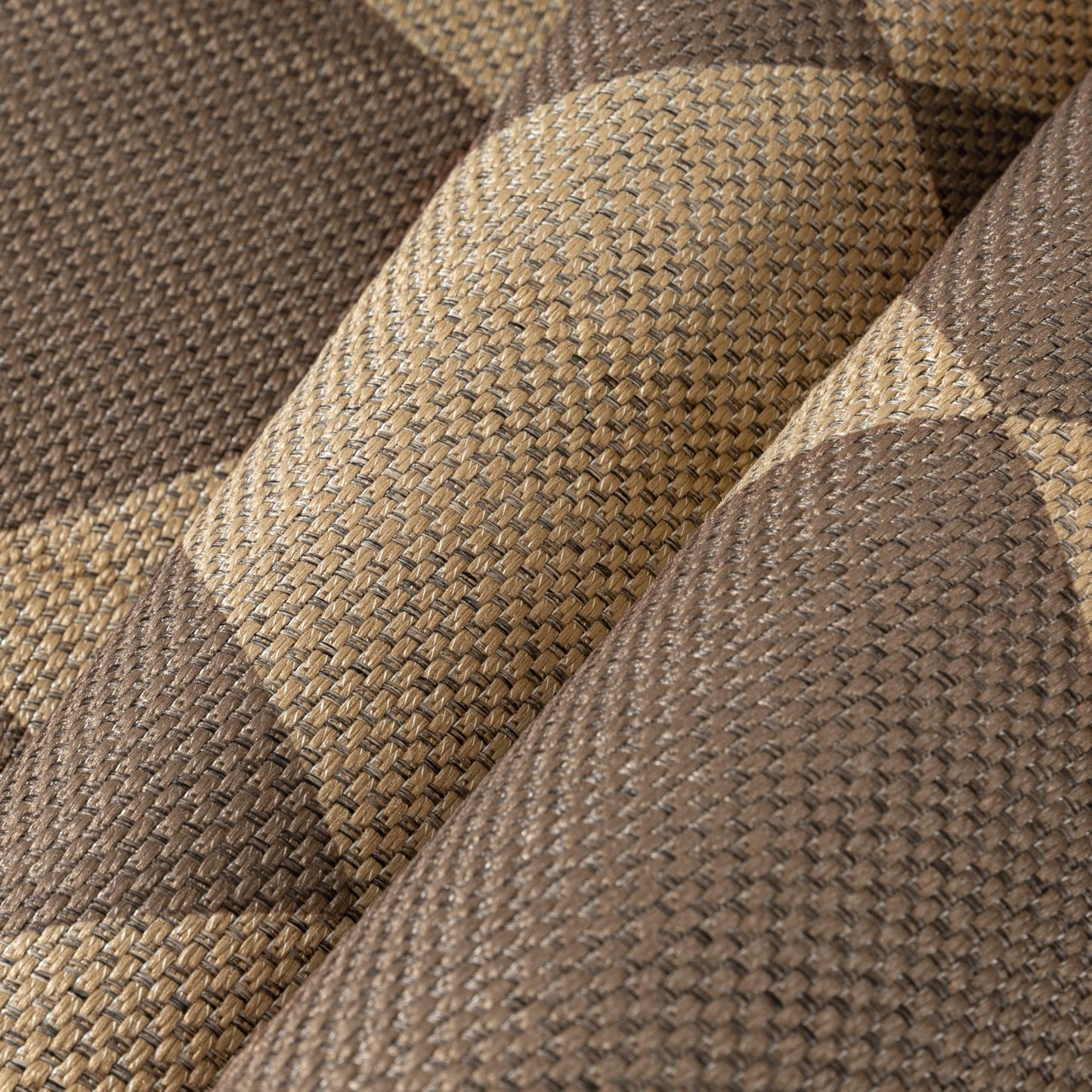 PureCozy 5x7 Checkered Easy Jute Area Rug for Living Room Checkerboard Washable Indoor Outdoor Carpet Farmhouse Patio Office Mat Geometric Non Slip Brown Carpet for Backyard Dining Room
