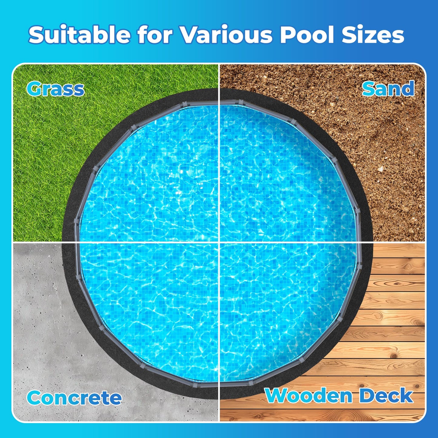 AquaJoyer 18' Round Thicker Heavy Duty Pool Liner Pad for Above Ground Pool, Pool Padding Underlayment for Pool Bottom, Protects Pool Prevents Punctures Weed Barrier Comfortable underfoot