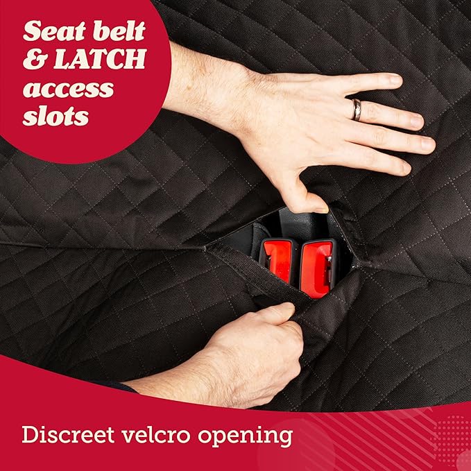 Lusso Gear Dog Car Seat Cover - Waterproof & Non-Slip Seat Protector - Universal Fit Truck & SUV Covers - Quick Install & Machine Washable Travel Accessory for Dogs - Black, Oxford Fabric
