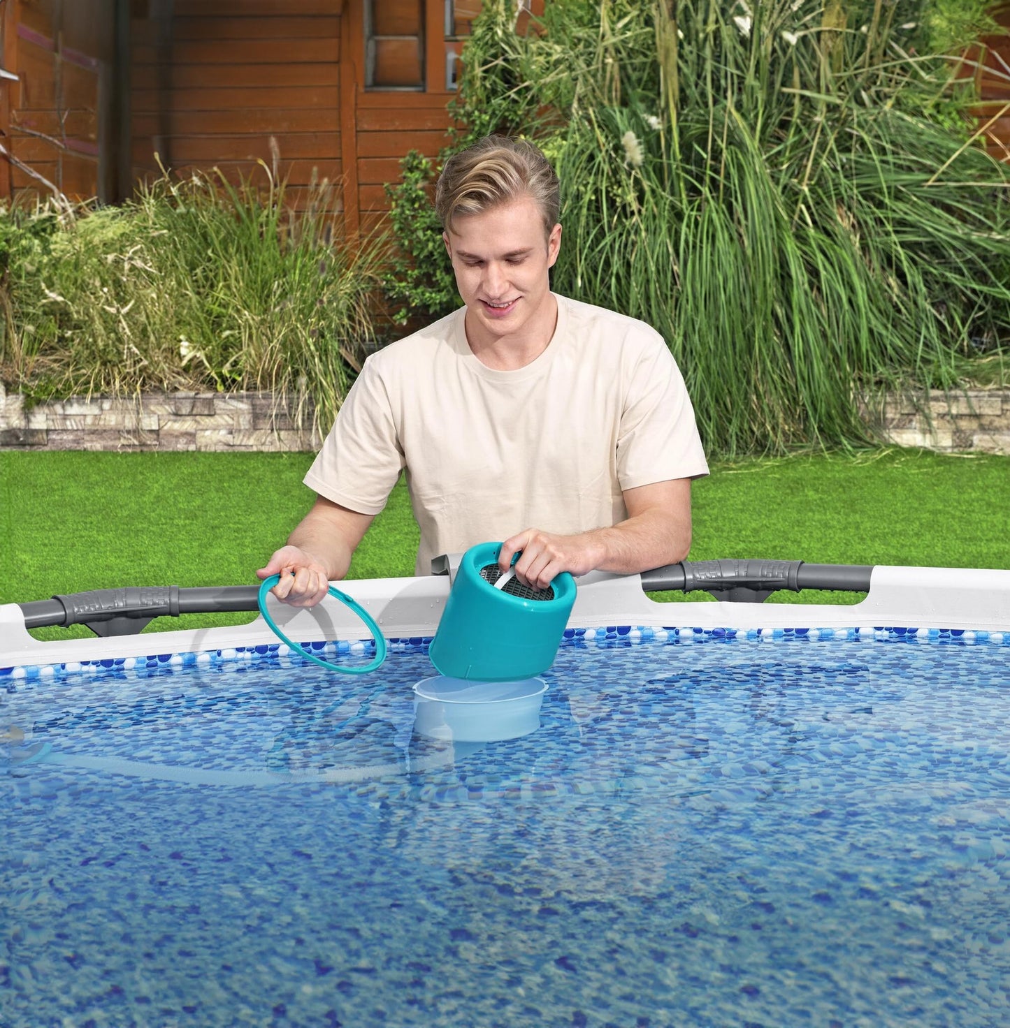 Bestway: AquaClean Deluxe Pool Maintenance Kit - Lightweight Pole, Vacuum & Skimmer Heads, Remove Leaves & Debris, Cleaning Accessory Pools Up to 20'