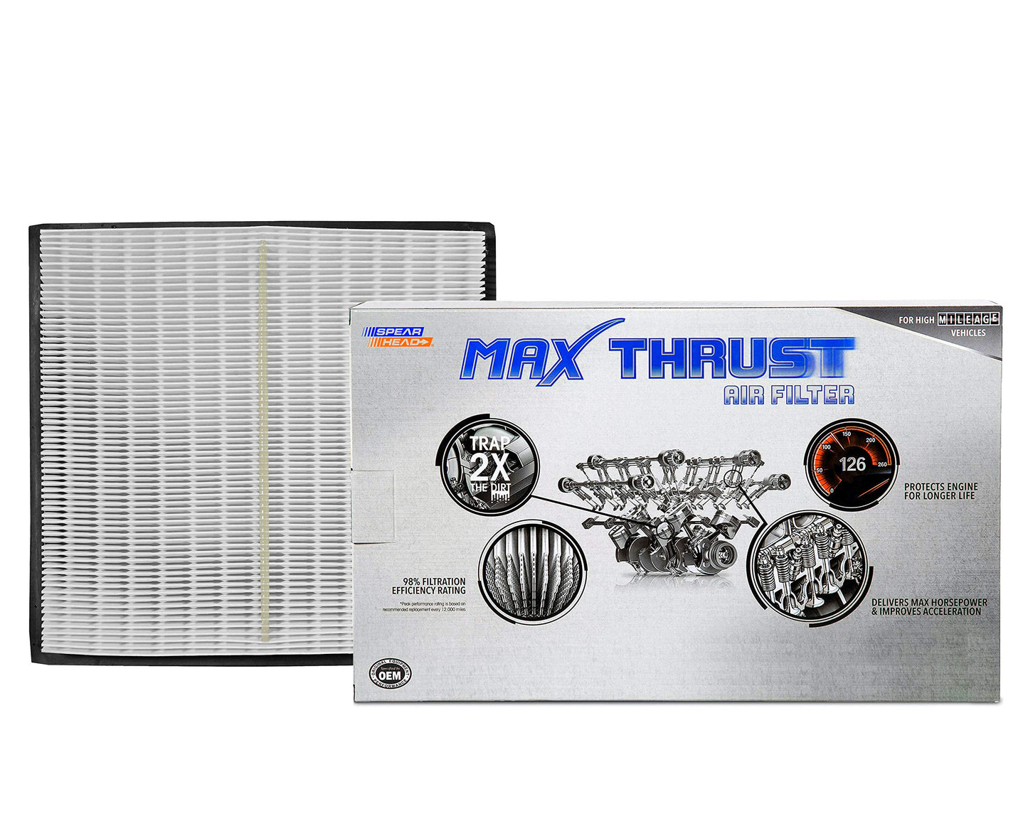 Spearhead Max Thrust Engine Air Filter | Fits 2019-23 Ascent/Forester, 2018-23 Crosstrek, 2017-23 Impreza, 2020-23 Legacy/Outback, 2022-23 WRX | OEM Fit & High Dust Holding Capacity (MT-295)