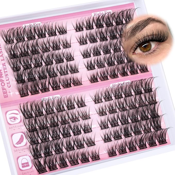 Wispy Lash Clusters Natural Eyelash Clusters C Curl Cluster Eyelash Extensions Cat Eye Lashes Clusters Spider Lahes Pestañas Postizas Naturales by Eefofnn (11-16 mm)