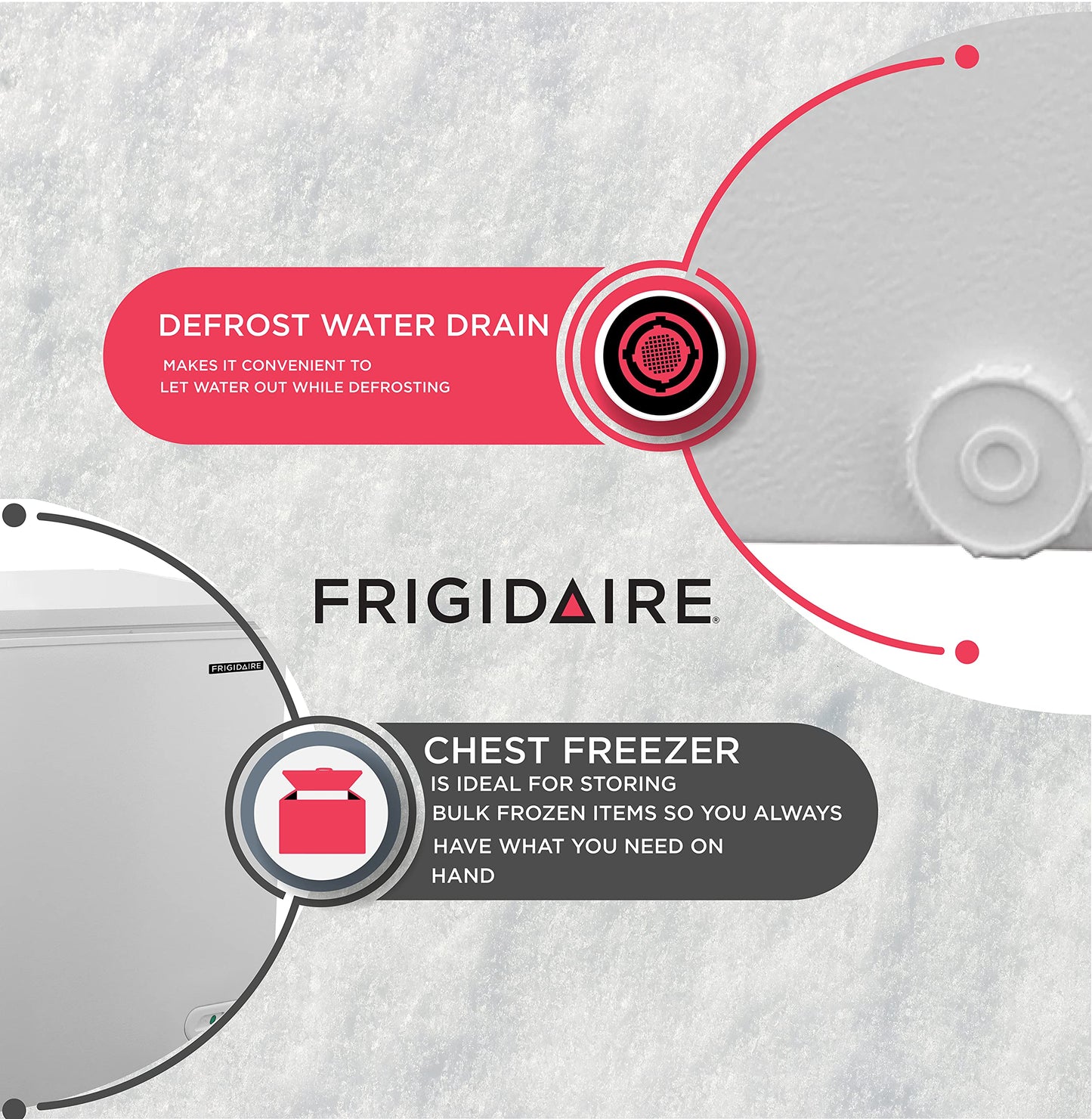 FRIGIDAIRE EFRF9003 Chest Deep Freezer, 9 Cu. Ft. Class, WhiteAdjustable Thermostat-Removable Vinyl Coated Wire Basket-Easy Defrost Drain, 9-10CF, White