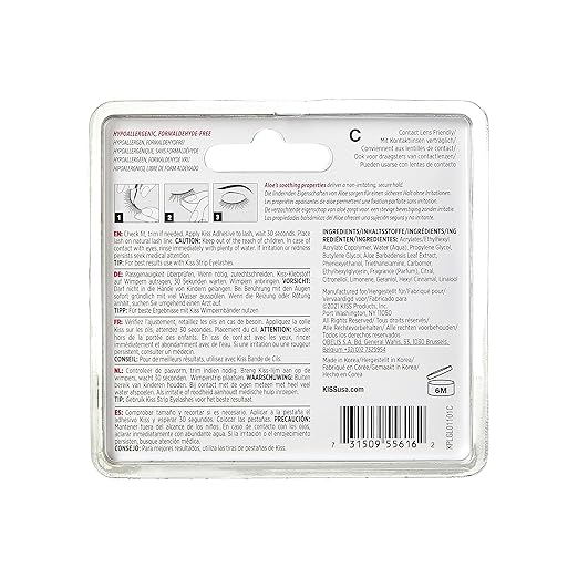 KISS Lash Adhesive, Lash-Glue, 24hr Strip Eyelash Adhesive, Clear, Includes Lash-Adhesive, Long Lasting Wear, Can Be Used with Strip Lashes and Lash Clusters (Pack of 2)