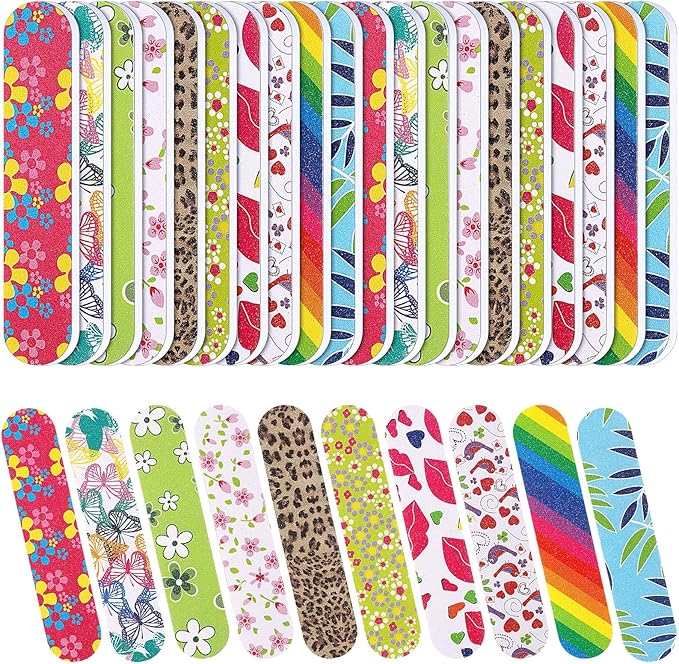 Sumind 100 Pack Nail Files Double Sided Emery Boards Manicure Tools (3.54 x 0.79 x 0.16inch)