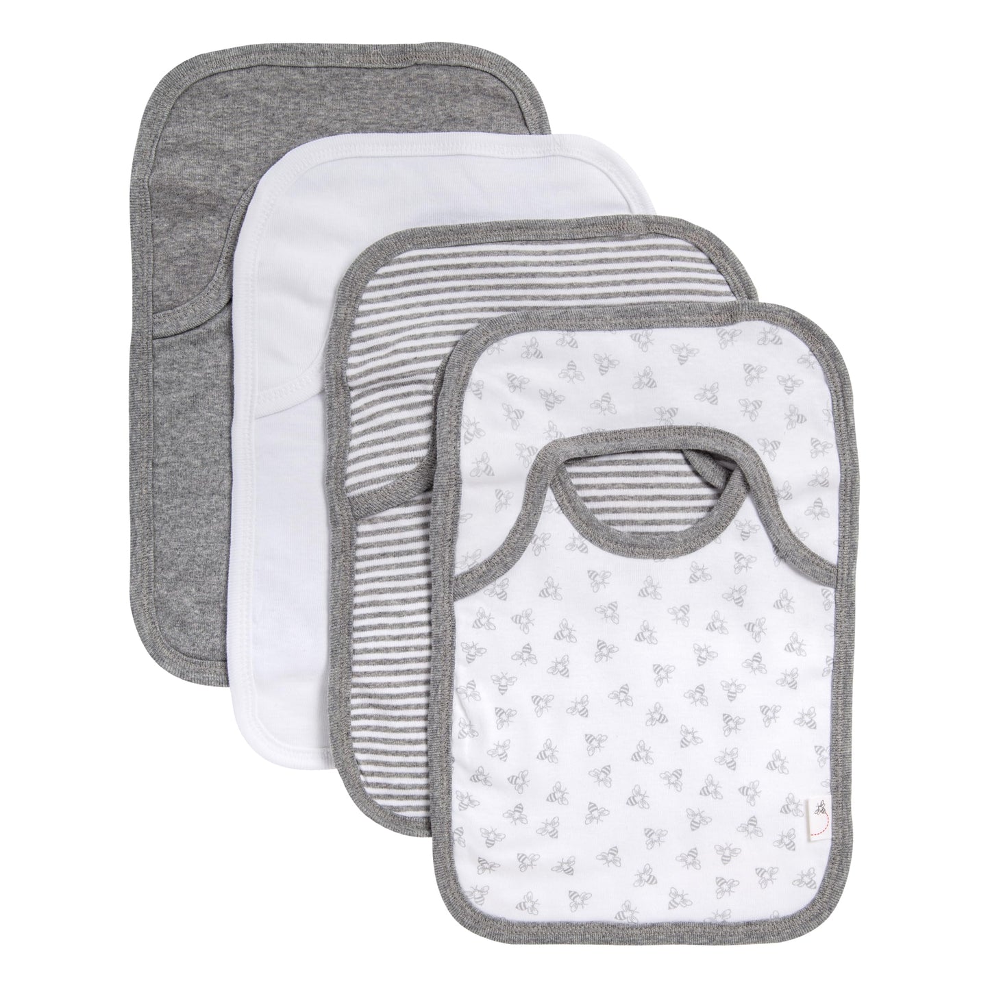 Burt’s Bees Baby Unisex Baby Bibs, Lap-Shoulder Drool Cloths, 100% Organic Cotton with Absorbent Terry Towel Backing Bibs