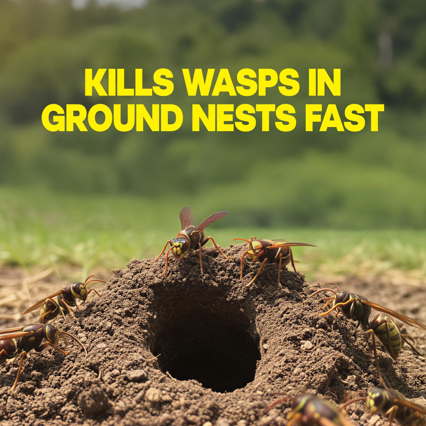 Raid Outdoor Wasp Ground Nest Killer, Dust Insecticide for Outside Household Use on Wasps, Fast-Working, Easy-to-Use and Odorless, 24 oz