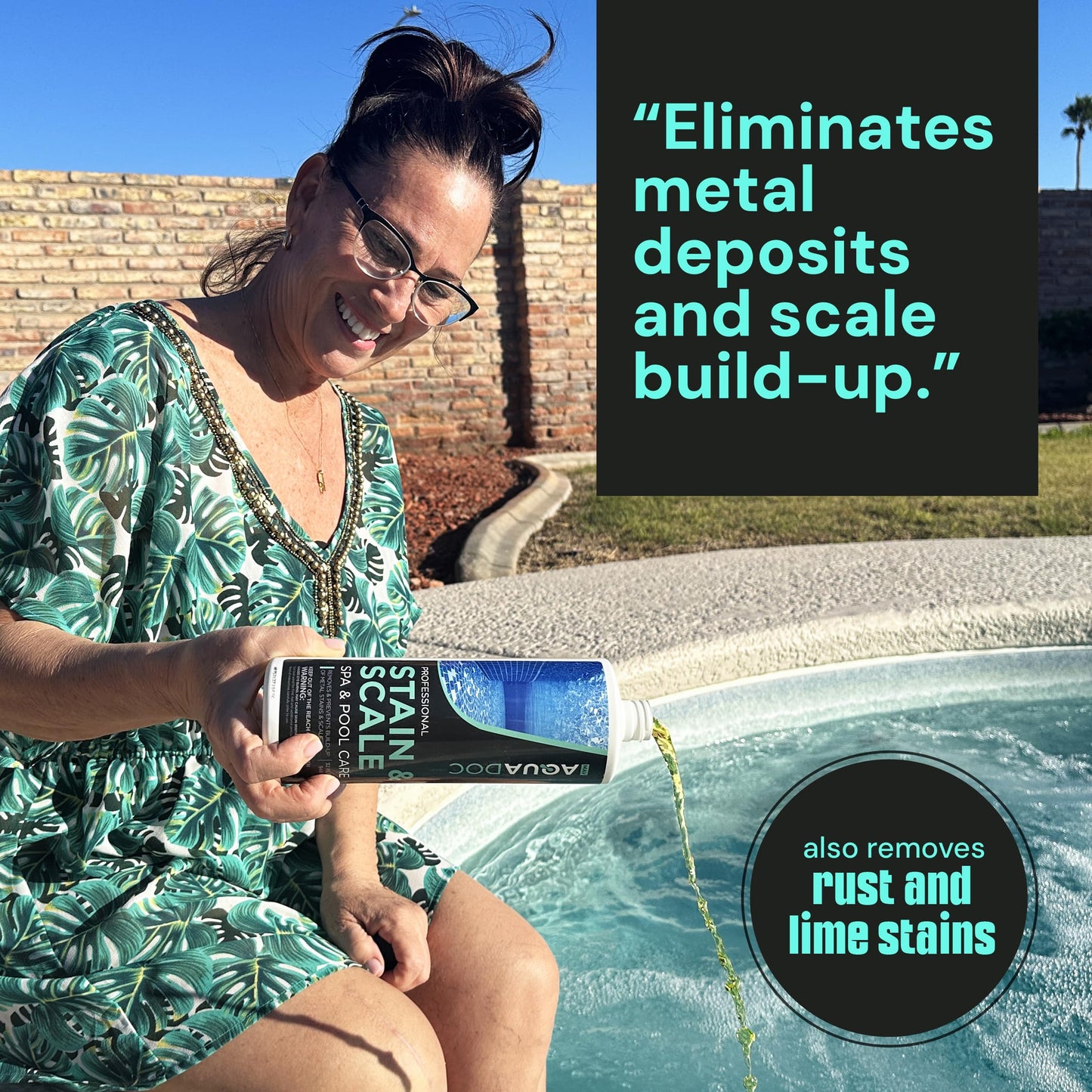 AquaDoc Spa Stain and Scale Control for Hot Tubs - 32oz - Hot Tub Descaler That Helps Prevent & Remove Metal Stains and Scale - Made in USA