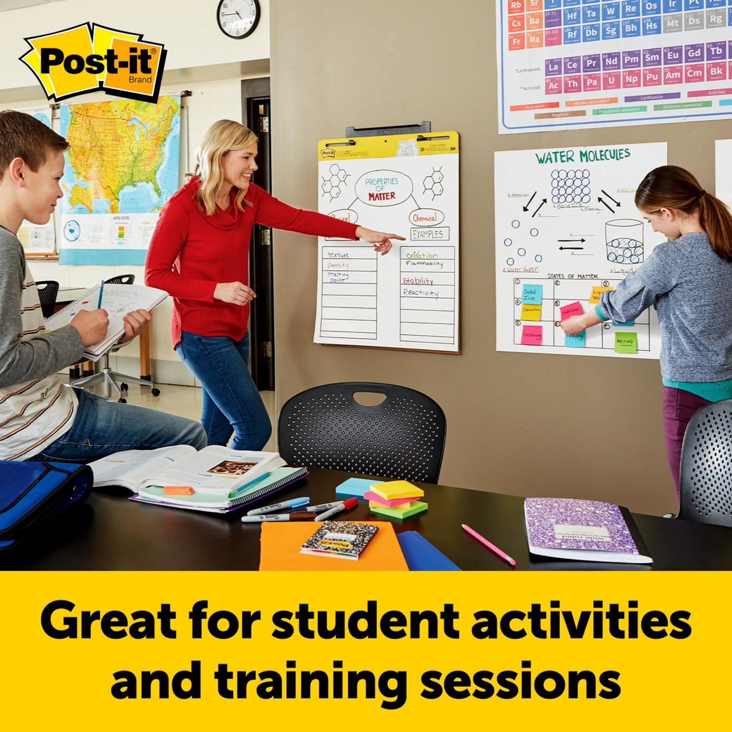 3M Post-it Easel Pad, 20 in x 23 in, White, 20 Sheets/Pad, 2 Pads/Pk, Mounts to surfaces with Command Strips included