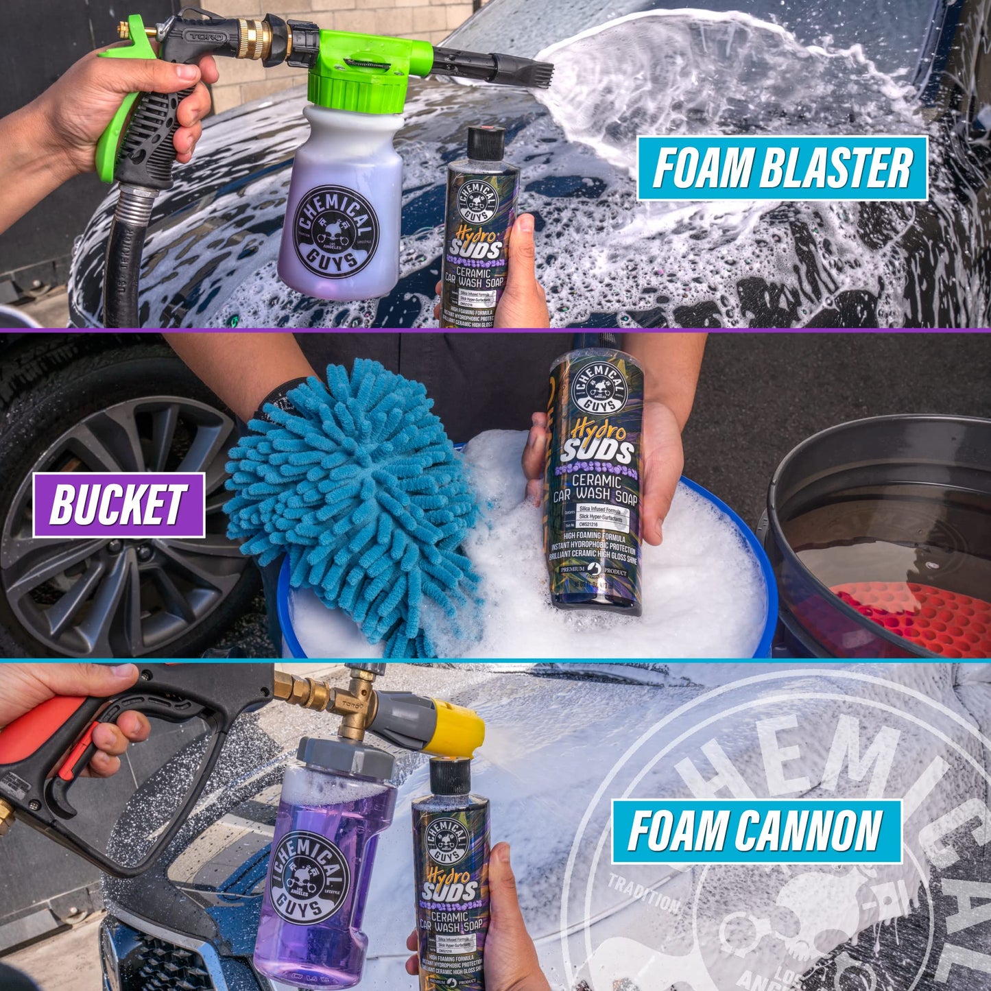 Chemical Guys HydroSuds Ceramic Shine High Foaming Car Wash Soap - Foam Cannon Soap, Works with Foam Guns or Bucket Washes Safe for Cars, Trucks, Motorcycles, RVs, & More, Berry Scent - 64 fl oz