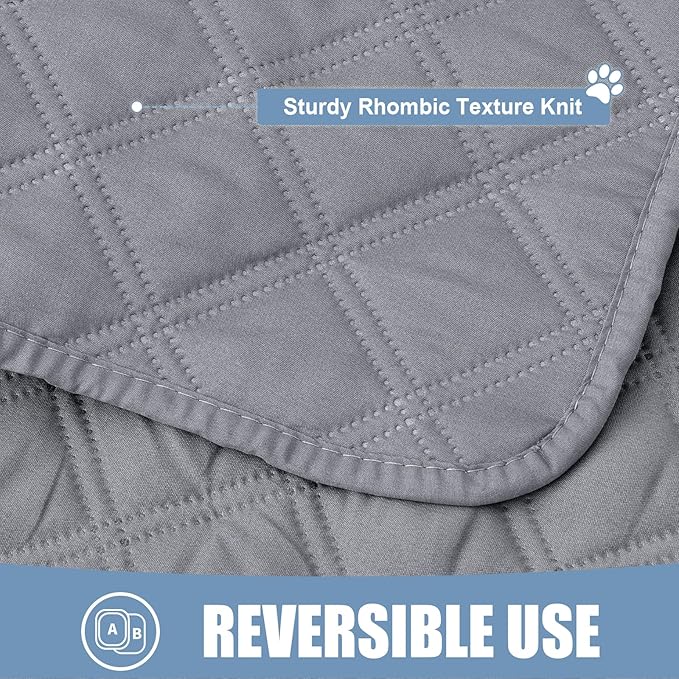 Smiry Waterproof Dog Bed Cover Pet Blanket, Soft Washable Dog Blanket for Furniture Bed Couch Sofa Reversible, Checkered (40"x50", Grey/Grey)