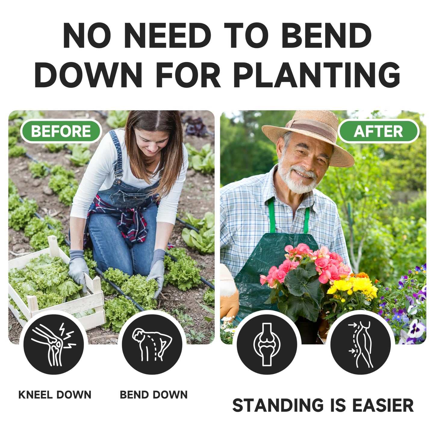 YKTEEDENS Raised Garden Bed with Legs and Wheels Removable for Outdoor, 31.6 * 14.6'' Metal Planter Raised Box for Growing Vegetables Herb Flower in Patio(Black)