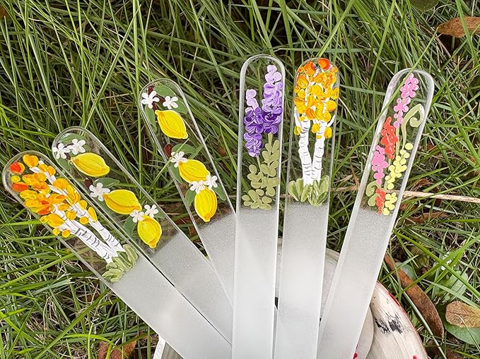 Aspen Tree Glass Nail File Ã¢ÂÂ Hand-Painted Czech Crystal Nail File, Gentle Nail Care Tool, Eco-Friendly & Durable, Unique Fall-Inspired Nail Art Gift for Women