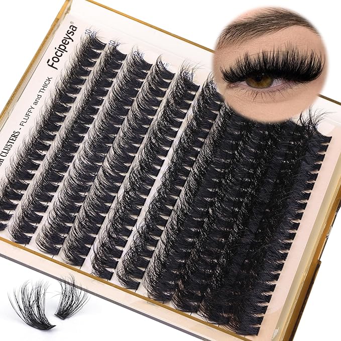 Full Volume Eyelash Clusters DIY Lash Extension 10-18MIX D-Curly Lash Clusters 200D Wispy Individual Lashes Extensions Clusters Eyelashes DIY Lash for Beginners by Focipeysa