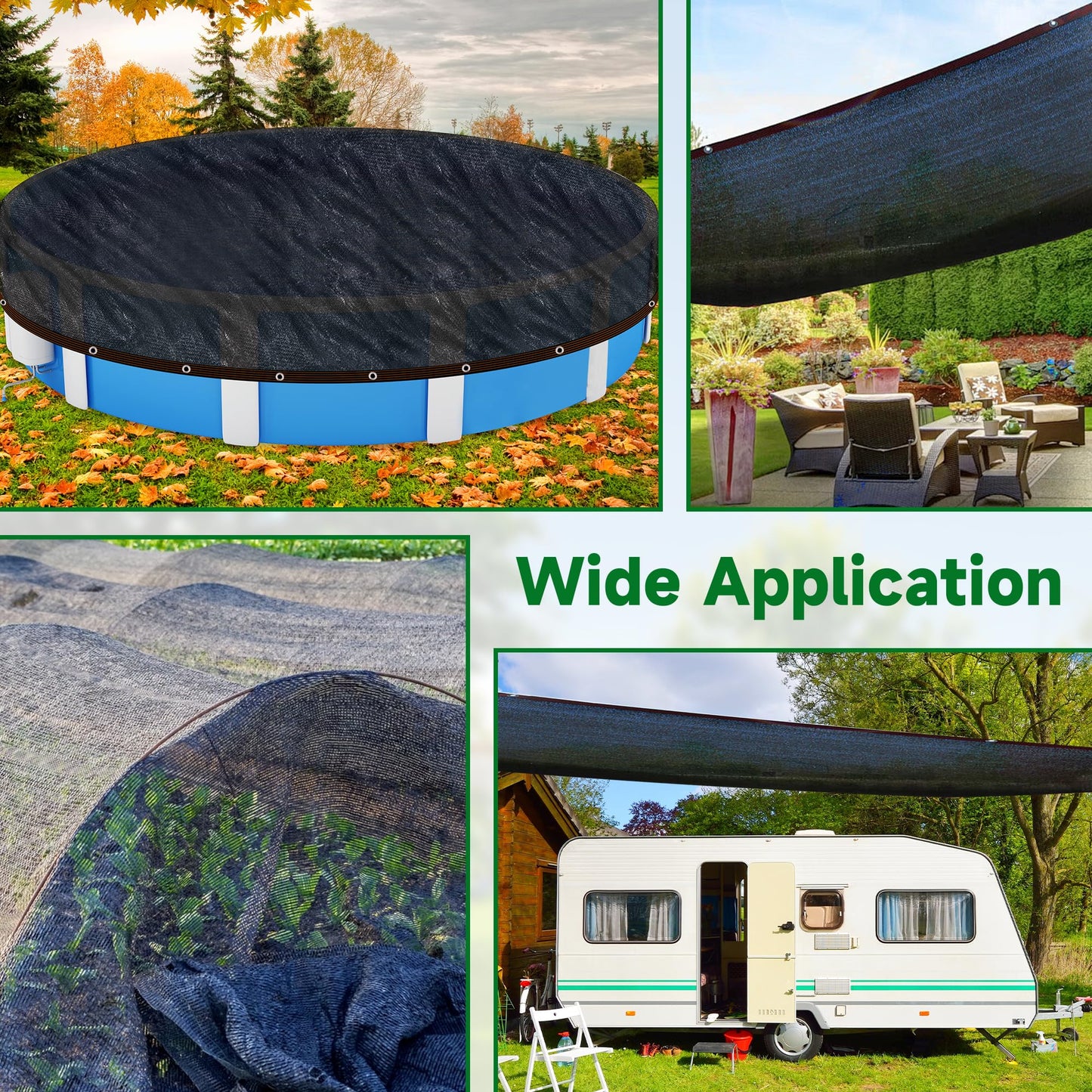 Pool Leaf Net Cover 24 ft Round, Fine Mesh Leaf Net for Above Ground Pool, Winter Pool Cover 24 ft Round Above Ground with 96FT Rope,Cover Size: 27-Feet Dia