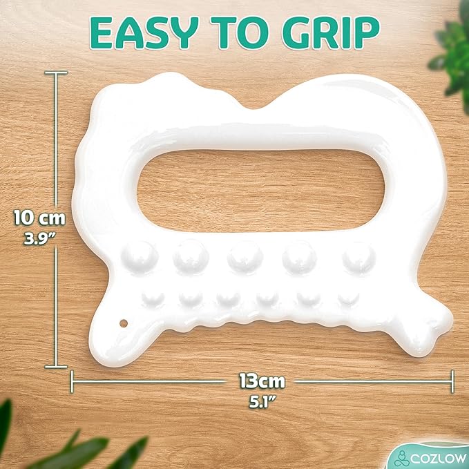 COZLOW Ceramic Gua Sha Massage Tool for Face & Body - Premium Muscle Scraping Tool for Lymphatic Drainage & Fascia Massage - Trigger Point Massager for Body Sculpting & Contouring - Style B