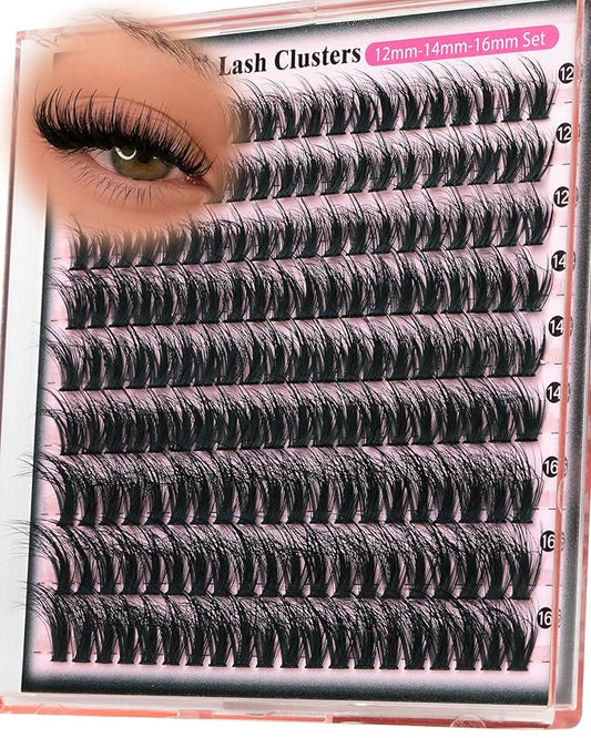 Goddvenus Spider Lash Clusters Wispy Eyelash Clusters Fluffy Lashes Clusters CC Curl Cluster Eyelash Extensions Light Volume Cluster Lashes 12-16mm Eyelashes Clusters for DIY Lash Extension