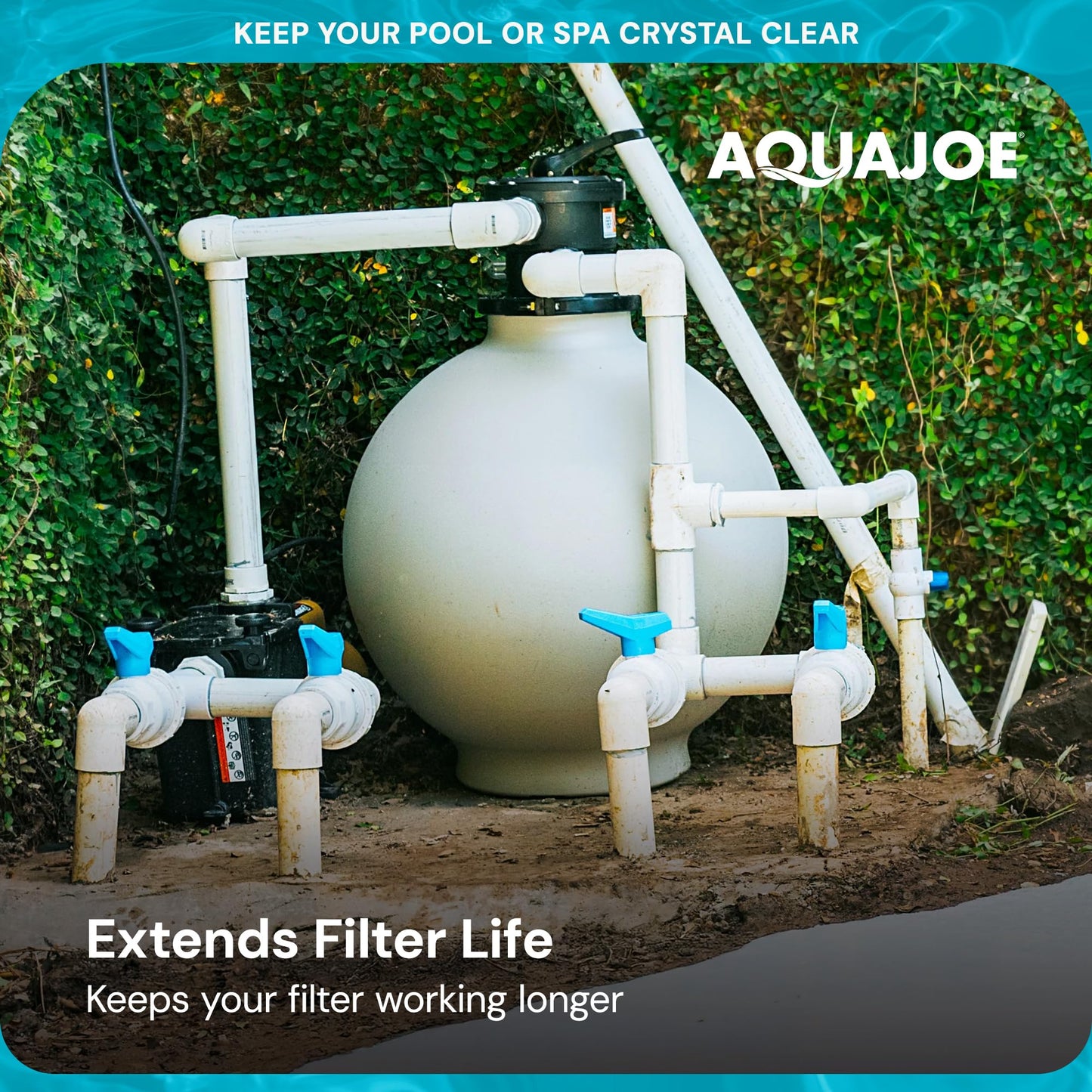 Aqua Joe Premium Pool and Spa Filter Sand, Natural Silica, 50 Lb Bag - Above Ground and Inground Swimming Pool System Accessory for Care, Cleaning, and Maintenance, FLTSAND50