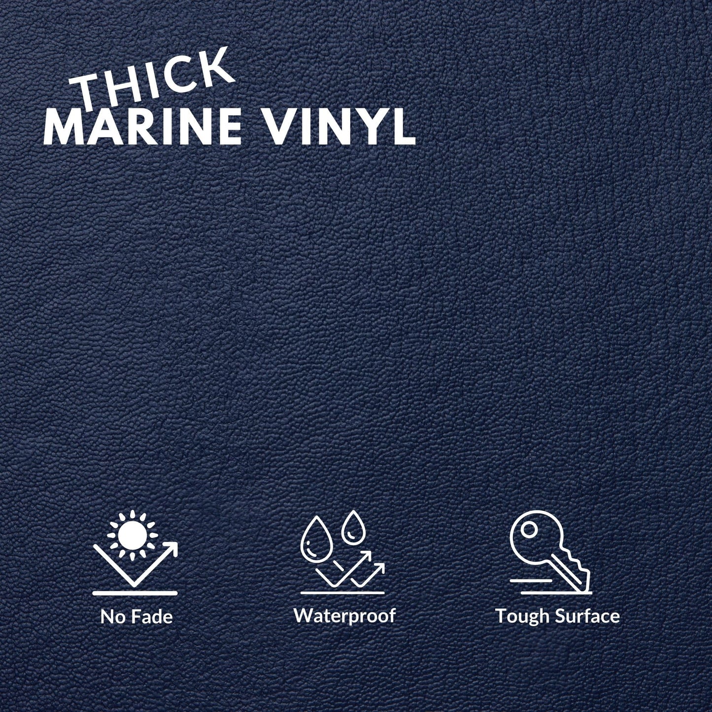 Marine Vinyl Fabric, Upholstery Faux Leather, Outdoor Boat Automotive, DIY and Crafting Pleather - 5 Yard Roll (Navy)