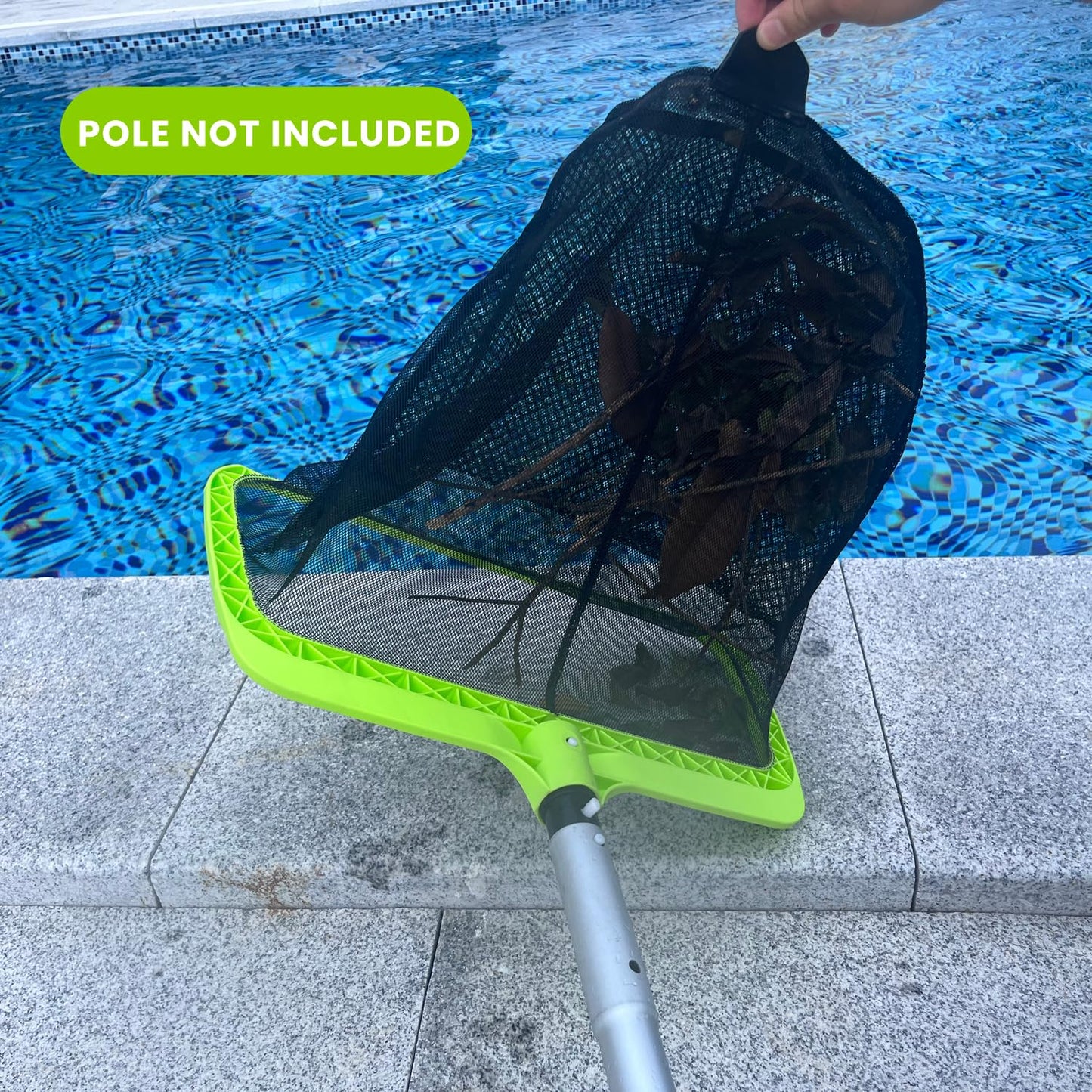 Sepetrel Swimming Pool Leaf Skimmer Net,Double-Layer & Reinforced Frame Deep Rake Nets