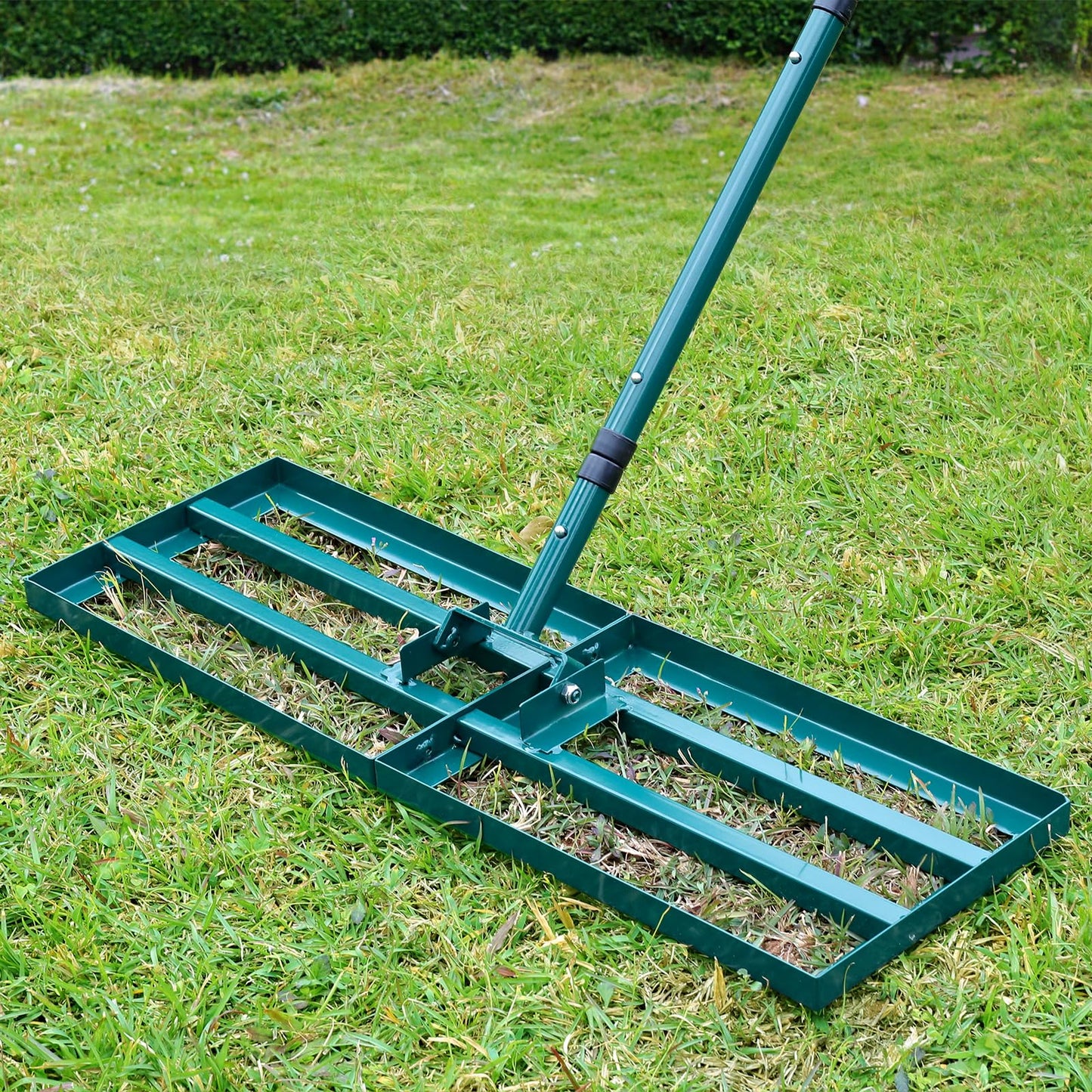 Lawn Leveling Rake,Stainless Steel Lawn Leveler with 30âx10â Ground Plate, 78â Adjustable Long Handle, Level Yard Tool for Grass, Golf Field, Level Soil or Dirt Ground Surfaces-Green