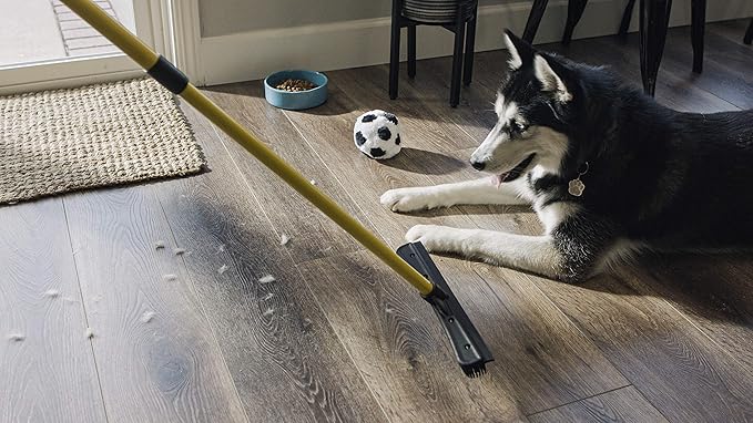 FURemover Pet Hair Rubber Broom 2-Piece Set containing Original and PRO Furemover Brooms for Carpet, Tile and Hardwood