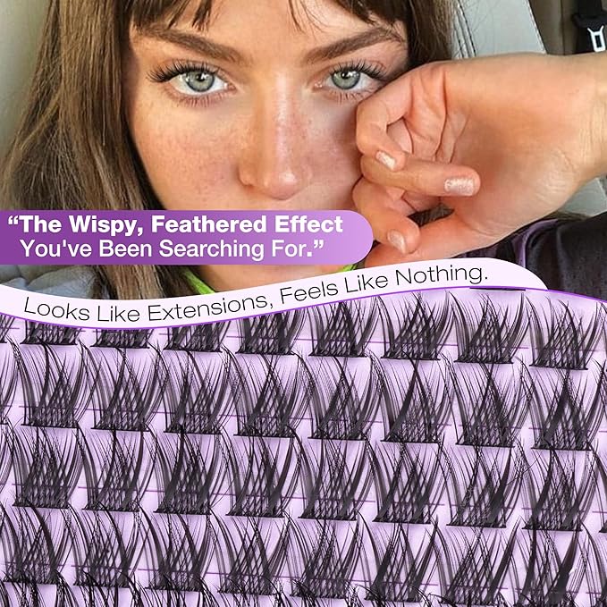 Natural Lash Clusters Kit Wispy Eyelash Clusters CC-Curly Cluster Eyelash Extensions 132 pcs Individual Lash Extensions DIY Lash Extension Kit with Lash Bond and Seal and Remover Lash Kit by Mavphnee