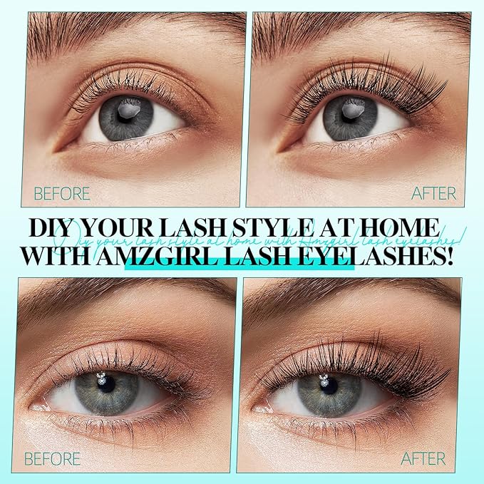 Lash Clusters 144Pcs Eyelash Extension Midnight Lashes Extensions Natural Cluster Lashes for Individual Eyelashes Extension by AMZGlRL(D-Mix8-16mm)