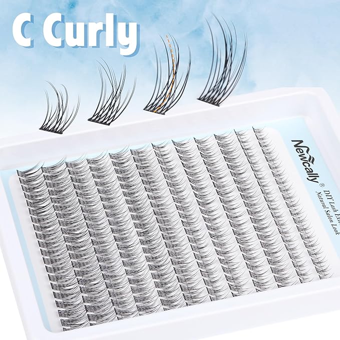 Natural Lash Clusters DIY Lash Extension Wispy Eyelash Clusters C-curly Cluster Eyelash Extension 10-14MM Individual Lashes Eyelash Extension Faux Mink Lash Clusters by Newcally