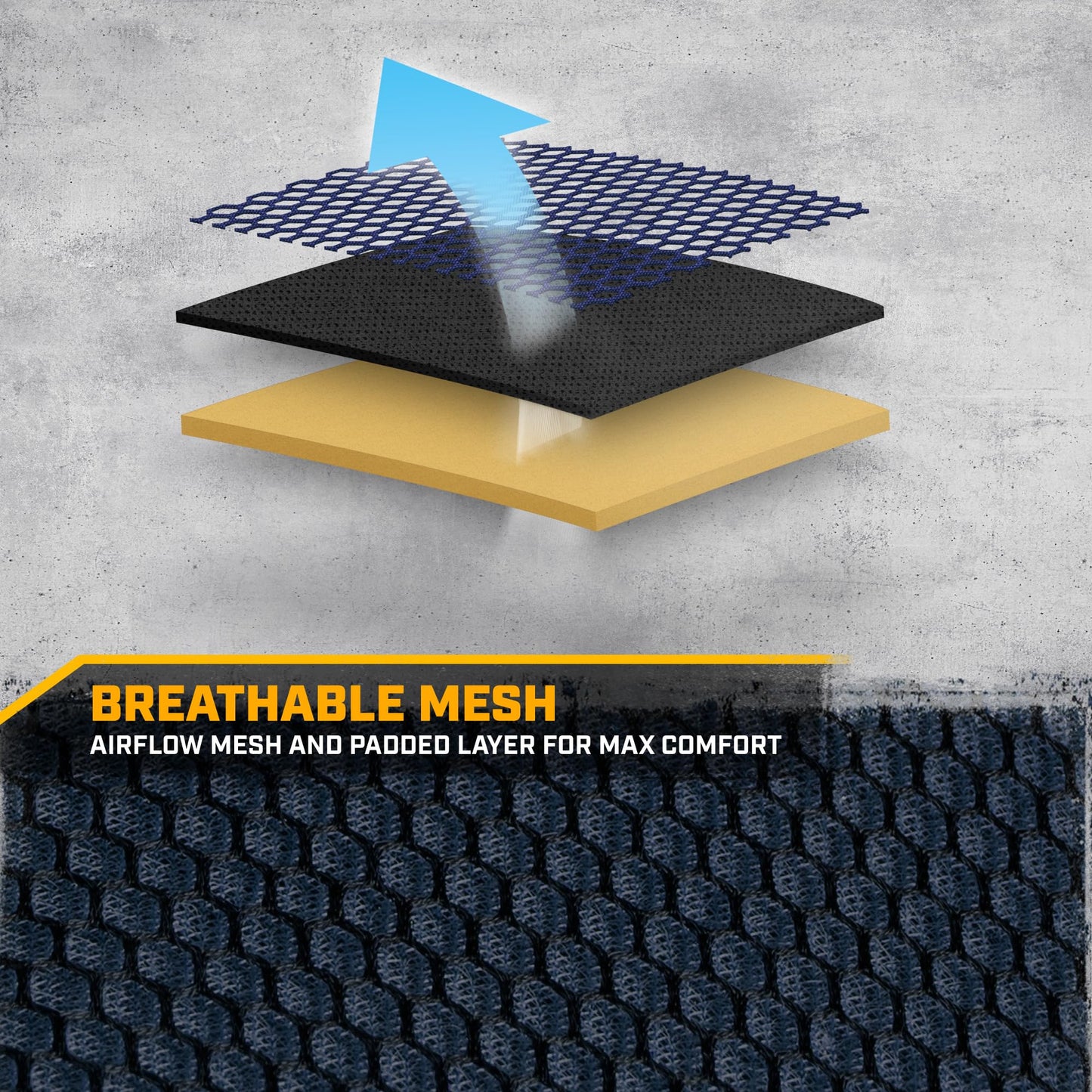 Cat MeshFlex Blue & Black Rear Seat Cover for Car – Durable Canvas & Mesh Design 60/40 Split Bench Protector for Cars, Trucks & SUVs – Back Seat Cover for Rear Bench – Interior Car Accessory