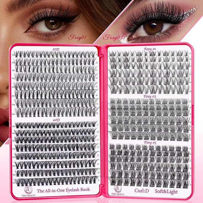 Lash Clusters Eyelash Clusters Wispy Lashes 536PCS EyeLashes Natural Lash Extensions Individual Lashes D Curl DIY At Home