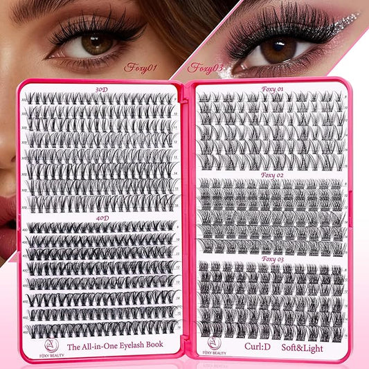 Lash Clusters Eyelash Clusters Wispy Lashes 536PCS EyeLashes Natural Lash Extensions Individual Lashes D Curl DIY At Home
