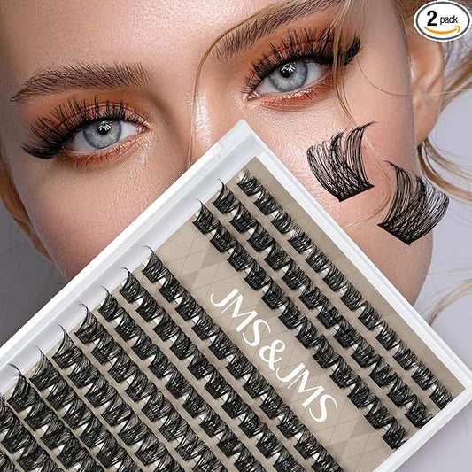 JMS&JMS Lash Clusters 8-18mm Eyelash Clusters Wispy DIY Lash Extensions Super Thin Band Soft and Easy to Wear (MISS BELLA-8-18mix)