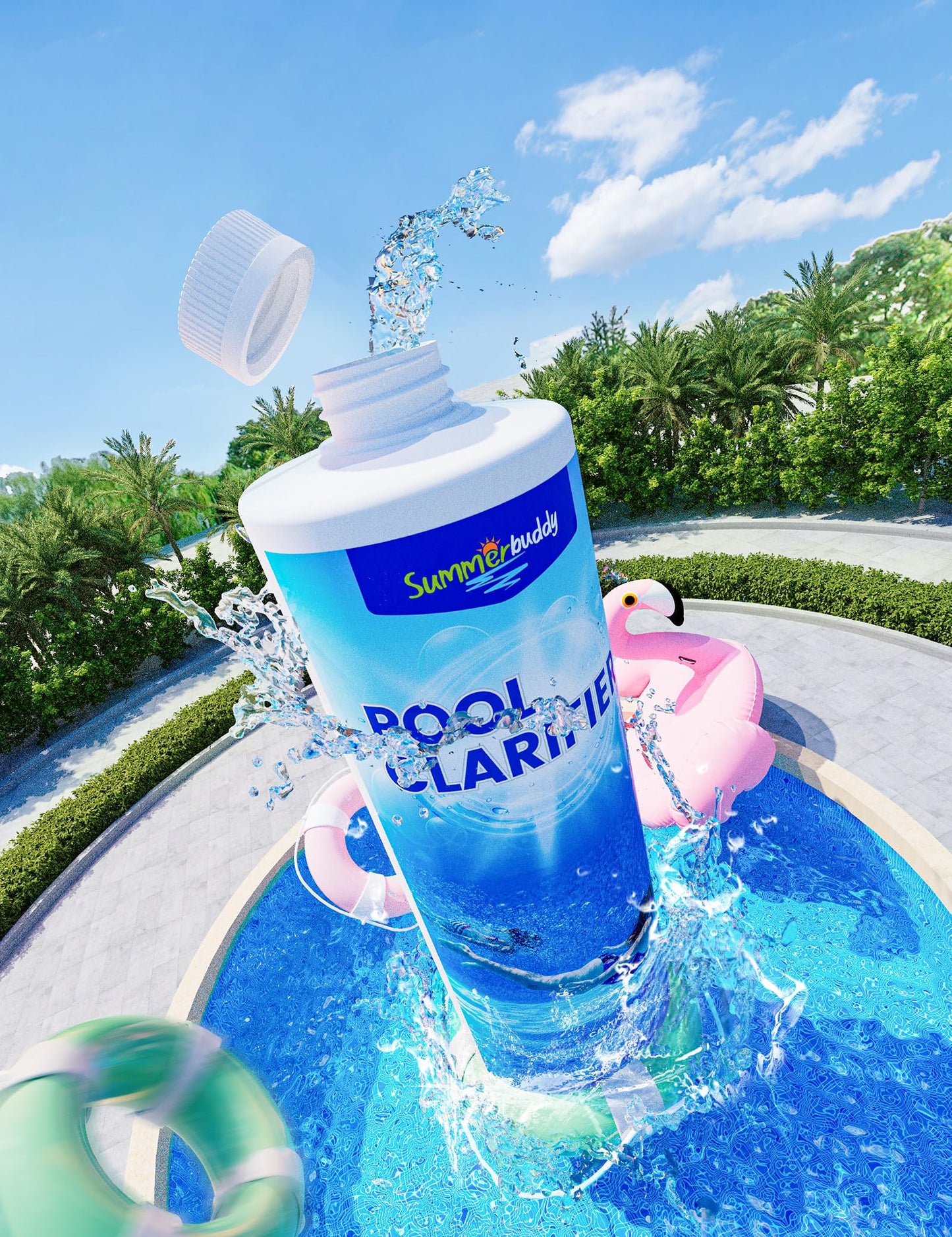SUMMERBUDDY Pool Clarifier for Above Ground Pools and Inground Pool, Works with Any Pools, Clarifier for Swimming Pool