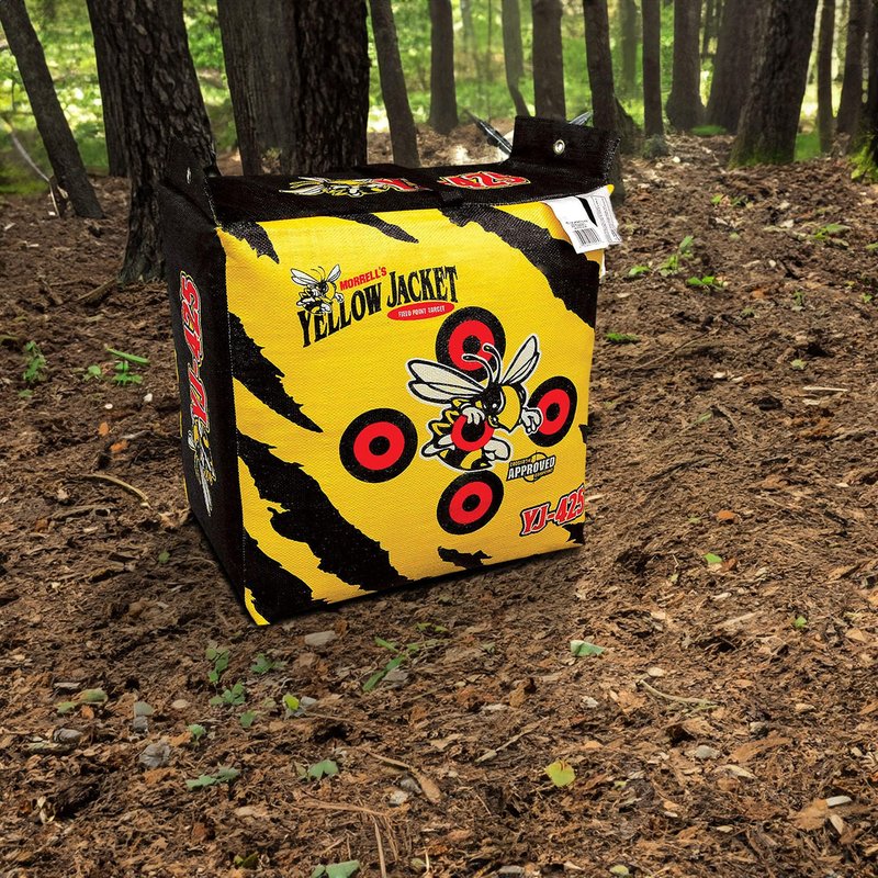 Morrell Yellow Jacket YJ-425 Outdoor Portable Archery Bag Target with 2 Shooting Sides, 10 Bullseyes, and Carry Handle, Yellow - Adult Field Point Backyard Practice Target