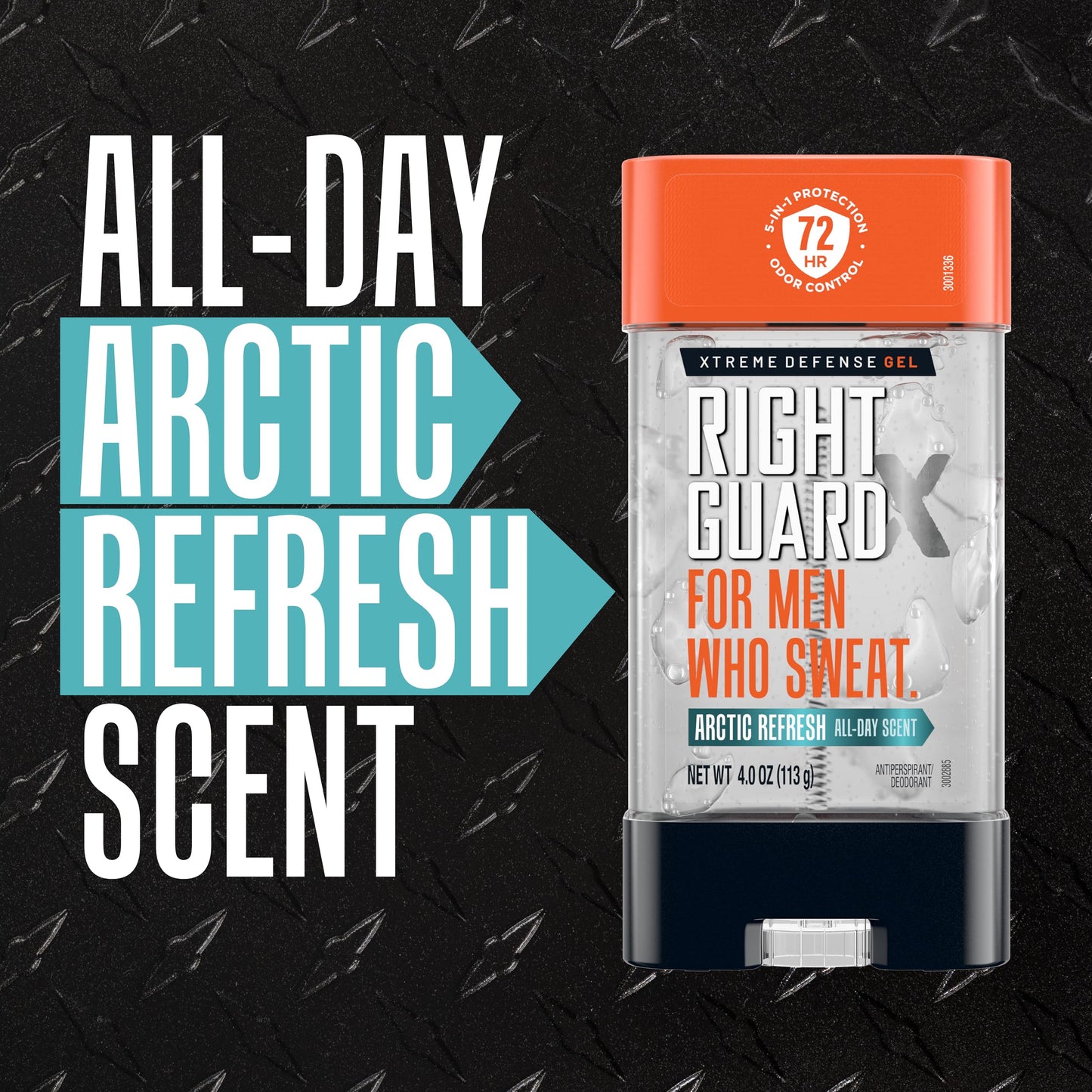 Right Guard Xtreme Defense Antiperspirant Deodorant Gel, Arctic Refresh Scent - 5-in-1 Deodorant Men Can Trust, 72-Hour Odor Control Invisible Gel for Men, 4 oz (4 Pack)