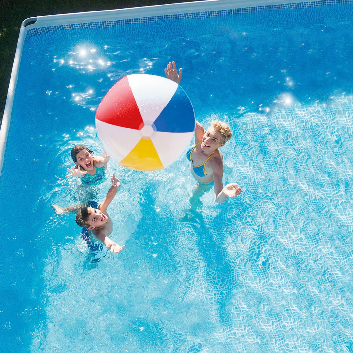 INTEX Ultra XTR 24 ft x 12 ft 52 in Above Ground Pool Set, Rectangular Swimming Pool with Sand Pump, Saltwater System, Maintenance Kit, & Volleyball Game