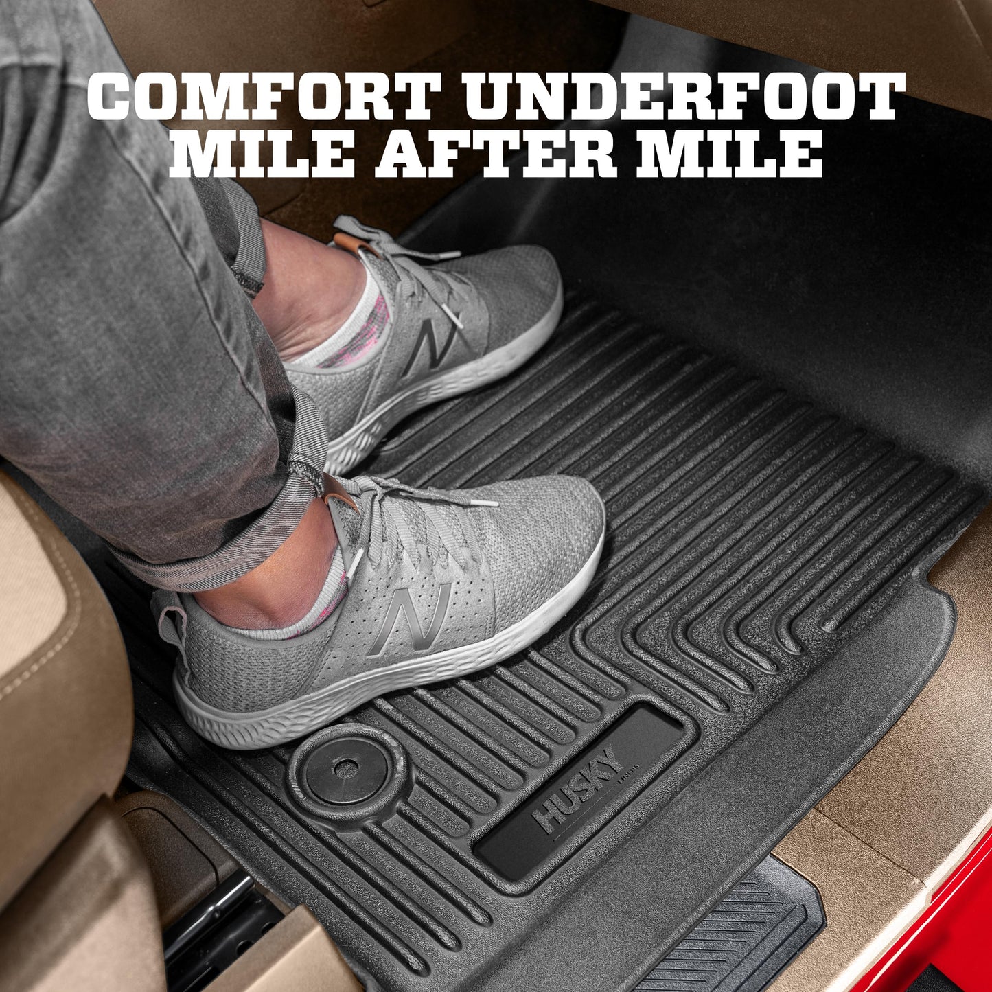Husky Liners Weatherbeater Floor Mats | Fits 2015-2026 Ford F-150, 22-25 Lightning, SuperCrew (Crew Cab) & SuperCab (EXT Cab) | Front Row, 2-pc Black - 18361
