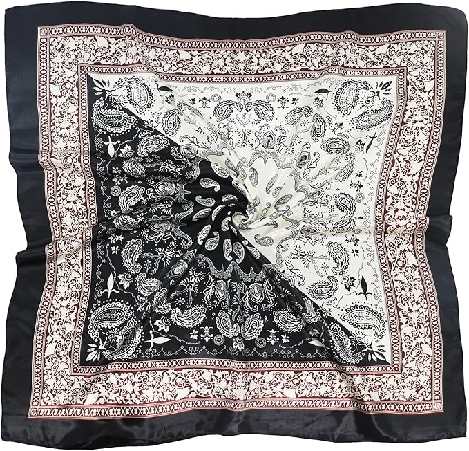 vimate 35" Square Silk Like Head Scarf - Women's Fashion Satin Scarf Bandana for Hair Wrapping at Night.