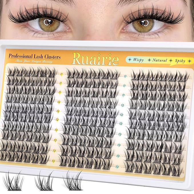 Manga Lash Clusters Wispy Eyelash Clusters Natural 180pcs Individual Lashes Spiky Lashes Clusters C Curly Cluster Eyelash Extensions 11-13mm DIY at Home Eyelashes Clusters by Ruairie