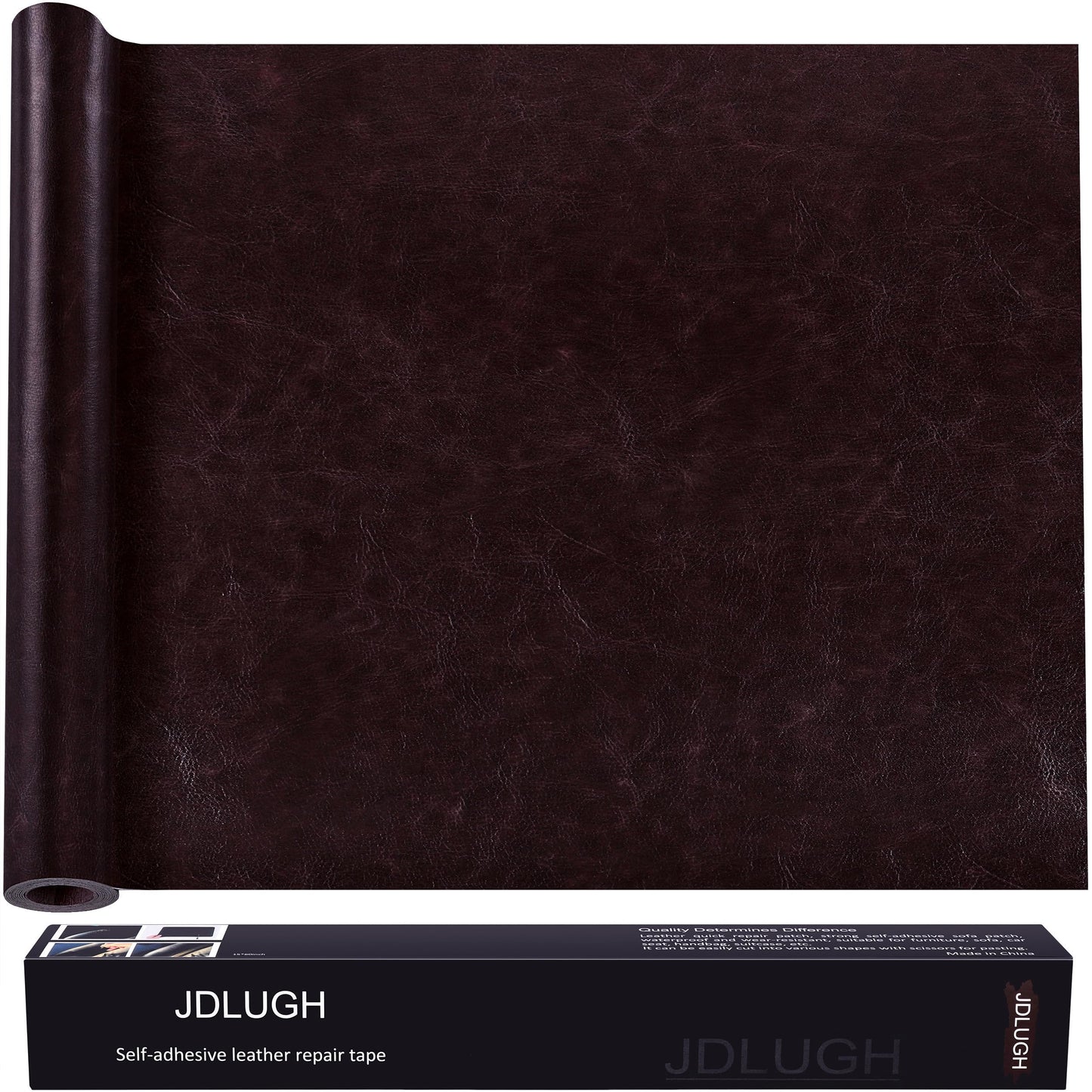 JDLUGH Sofa Leather Repair Patch Tape 15x60 Inch Large Self Adhesive Leather Sofa, Car Seat, Leather Furniture, Vinyl Repair Patch Kit (15x60 Inch, Brownish brown2.0)