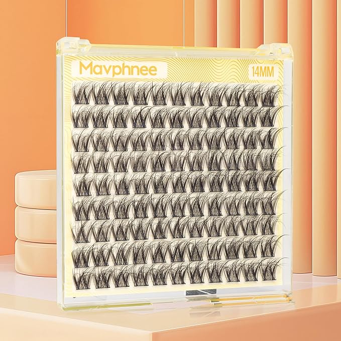 14MM Lash Clusters Natural Cluster Eyelash Extensions Wispy Cluster Lashes Extension 5D Fluffing Individual Lashes Whispy Eyelash Clusters 99Pcs for Everyday Wear
