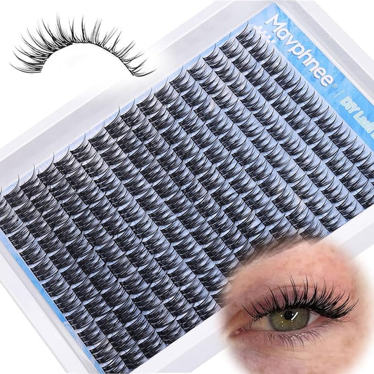 Lash Clusters Wispy Wet Cluster Eyelash Extensions 9-10-11-12MM Mascara Touch Lash Extensions C-Curly Natural Yet Noticeable Cluster Lashes For Clean Baddie Vibe by Mavphnee