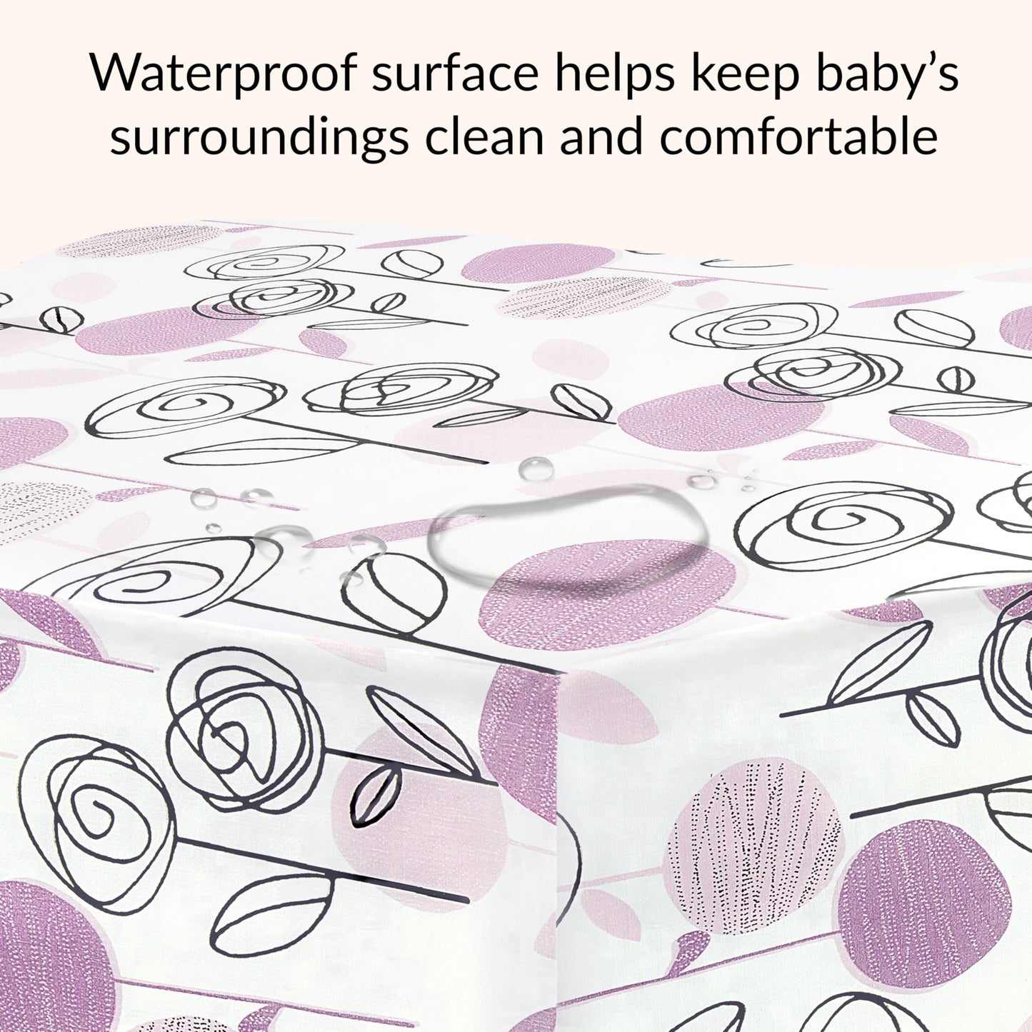 Dream On Me Floral Dreams 5” Firm Fiber Crib & Toddler Mattress (52" L x 28" W), 2-in-1 Dual-Sided Infant & Toddler Support, Waterproof & Stain Resistant, GREENGUARD Gold & BSA Certified - Rose Pink