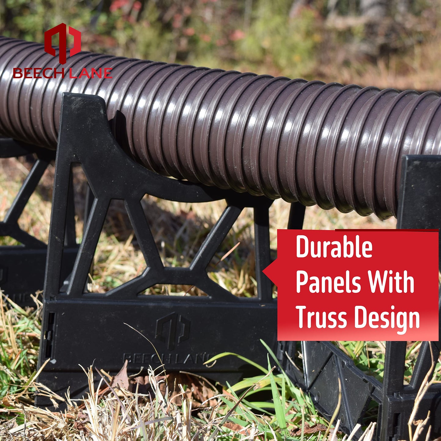 Beech Lane 20 Foot RV Sewer Hose Support with Clip On Accessory Feet for Extra Stability, Patented Nesting Design For Small Storage, Quick Setup and Collapse, Ensures Proper Drainage
