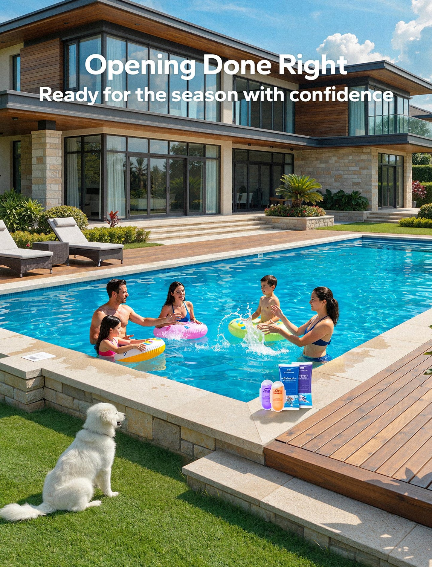 POOLHACKER 5 in 1 Pool Opening Kit - Pool Start Up Kit for Above Ground & Inground Pools, Easy to Use, Up to 15,000 Gallons