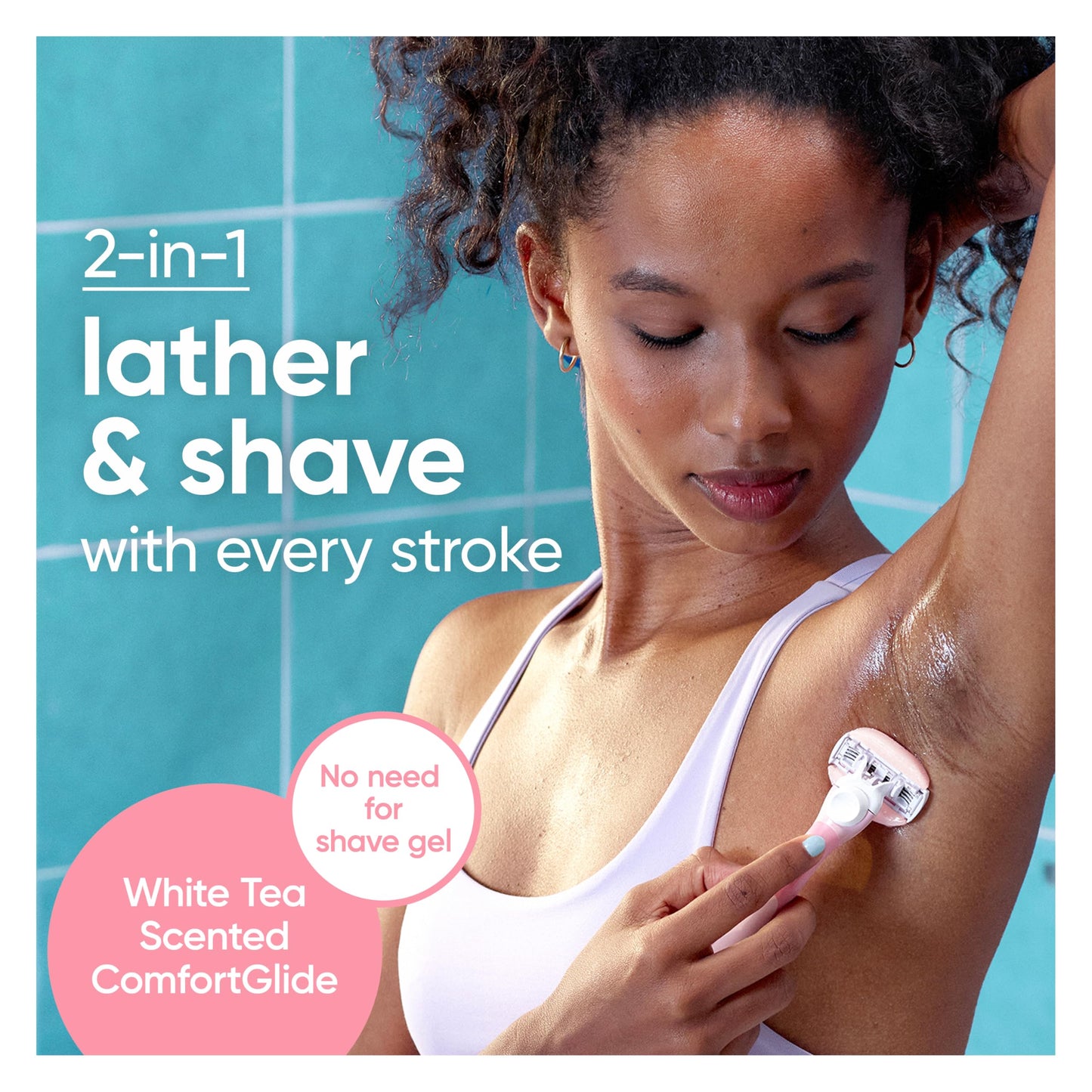 Gillette Venus ComfortGlide White Tea 4 count, with Gillette Venus ComfortGlide plus Olay 2 count, Women's Razor Blade Refills