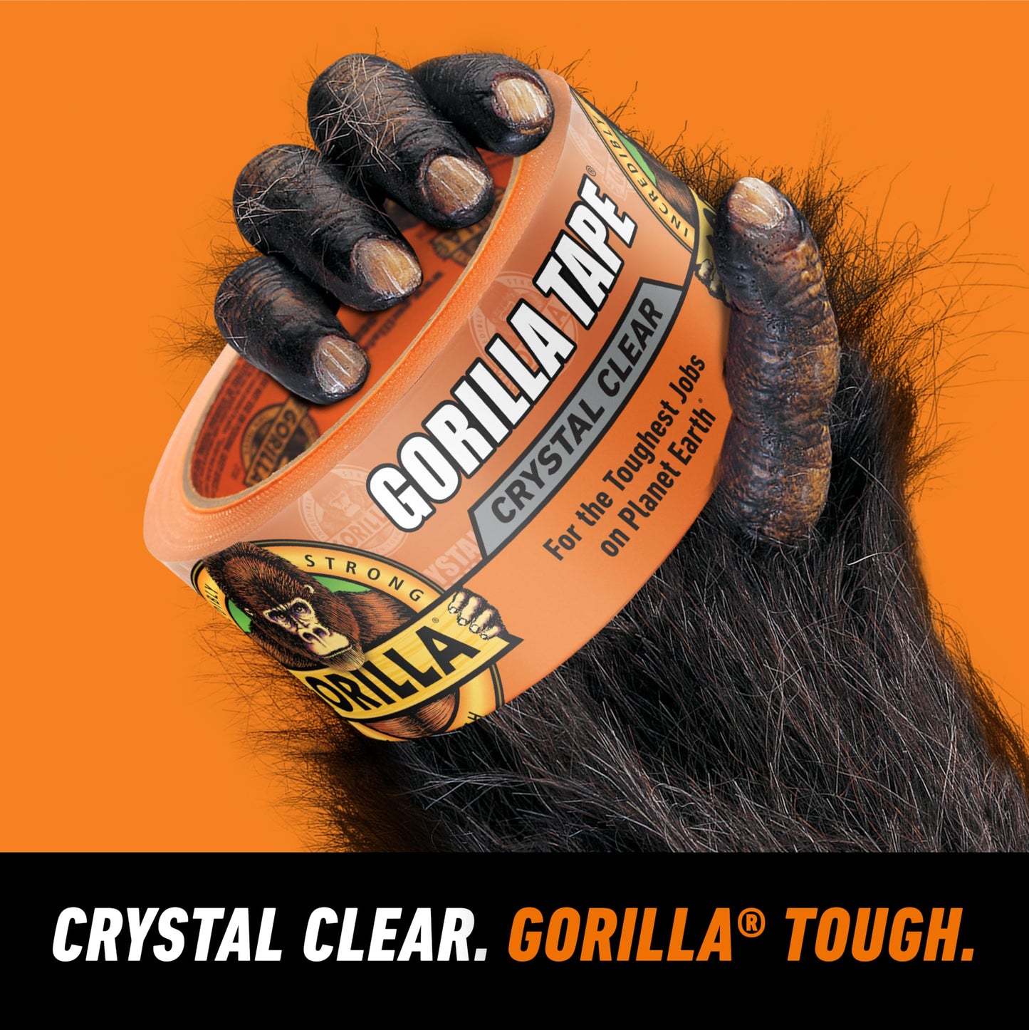 Gorilla Crystal Clear Tape, 1.88” x 18 yd (Pack of 2) - Weather Resistant for Indoor or Outdoor Projects and Repairs