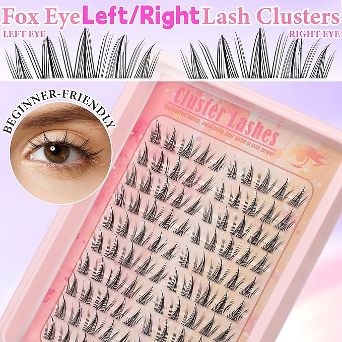 Lash Clusters Manga Lash Clusters Kit Anime Eyelash Clusters Wet-Look Clear Band Fairy Lashes Pack C Curl Spiky Individual Lashes Clusters Lash Glue Lash Tweezers