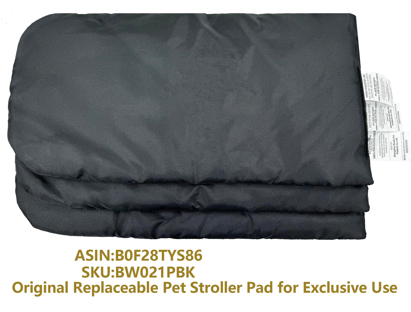 ROODO Pet Stroller Mat,Dog Stroller Cushion,Inner Pad for Exclusive Use,Original,Replaceable,Easy to Clean,Set of 3 pc(Black)